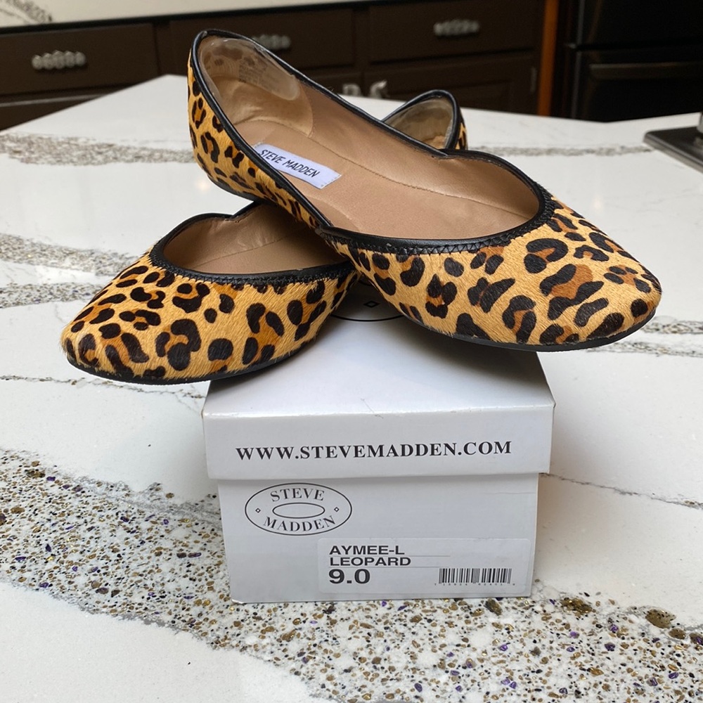 Steve Madden calf leather leopard shoes